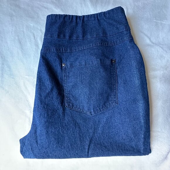 Time and Tru Women's XXL Size 20 Pull On Denim Capri Jeans Relaxed Fit Stretch - Picture 5 of 7